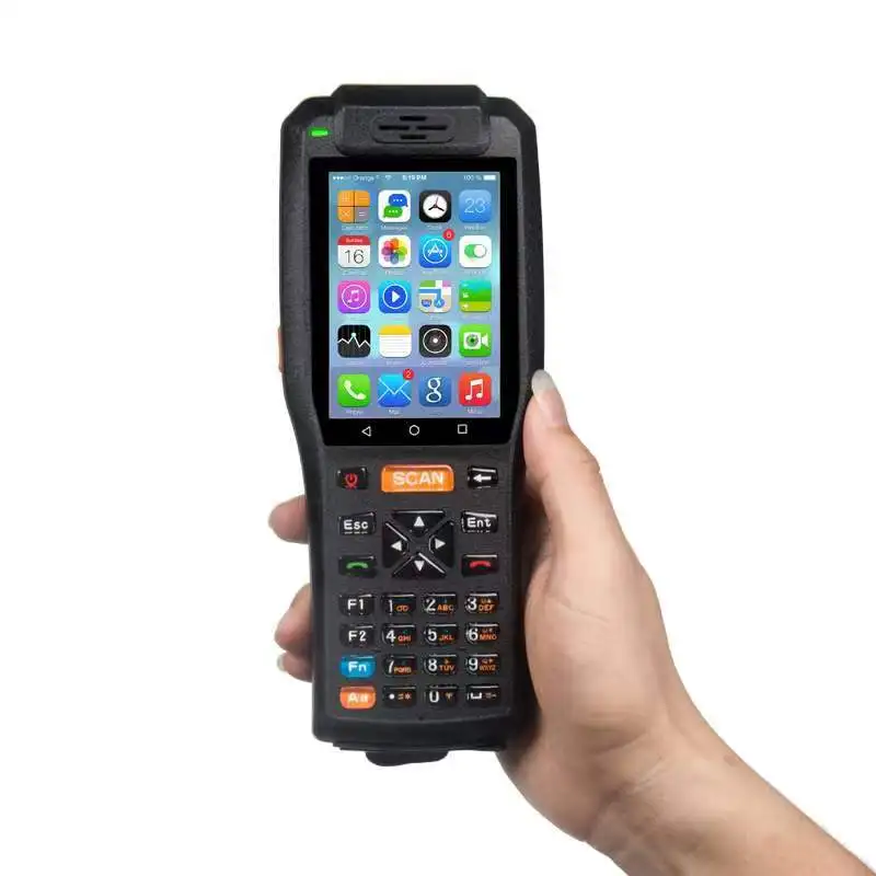 Прочный портативный КПК сканер штрих-кода 3,5 дюймов сенсорный экран 3g Wifi Bluetooth Android 6,0 POS терминал с 58 мм Термопринтер