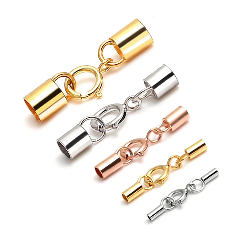 

925 Sterling Silver Leather Cord Bracelet Necklace Lobster Clasps Hooks Dia 1/1.5/2/2.5/3/4/5mm Connectors For Jewelry Making
