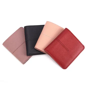 

Best selling women wallet slim ultra-thin leather short paragraph purse leisure card package Mini purse red money bag