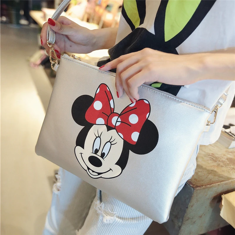 

Disney Women Messenger Bags Minnie Mickey shoulder Bag Leather Handbags Clutch Bag lady gift PU Material shopping bag