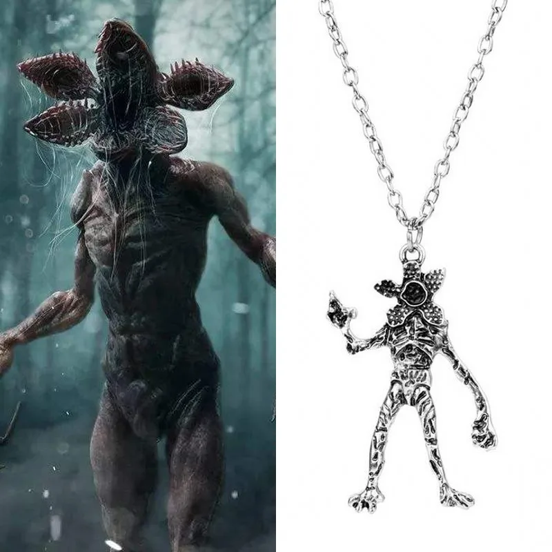 

Stranger Things Necklace Demogorgon Monster Pendant Necklace Cosplay Movie Jewelry Halloween