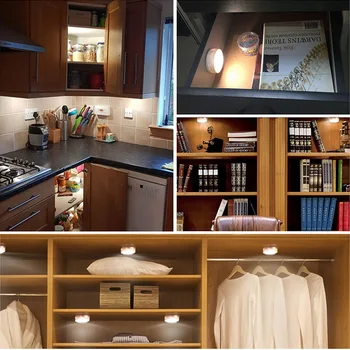 

LED Color Changing Puck Lights Dimmable Under Cabinet Lights with Remote Control for Kitchen Stairs Closet
