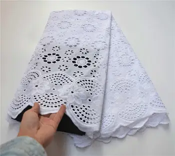 

Hot Selling White 100% Cotton African Dry Lace Fabric Nigerian Lace Fabric 2020 High Quality Swiss Voile In Switzerland PSA966-1