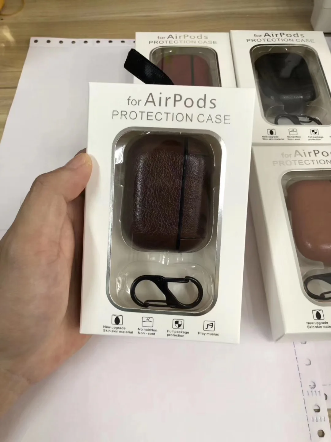 PU чехол для Airpods Pro Чехол кожаный чехол для наушников для Apple Air Pods Pro 3 Наушники Earpods крючок для наушников-вкладышей зарядная коробка