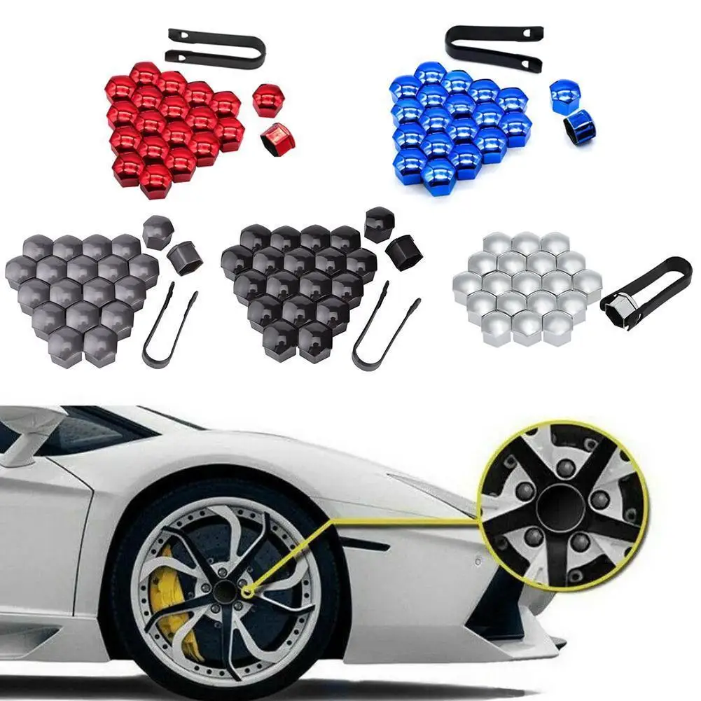 20Pcs Car Wheel Nut Caps 19/21mm Auto Hub Screw Cover Bolt Rims Decoration Special Socket Protection Dust Proof