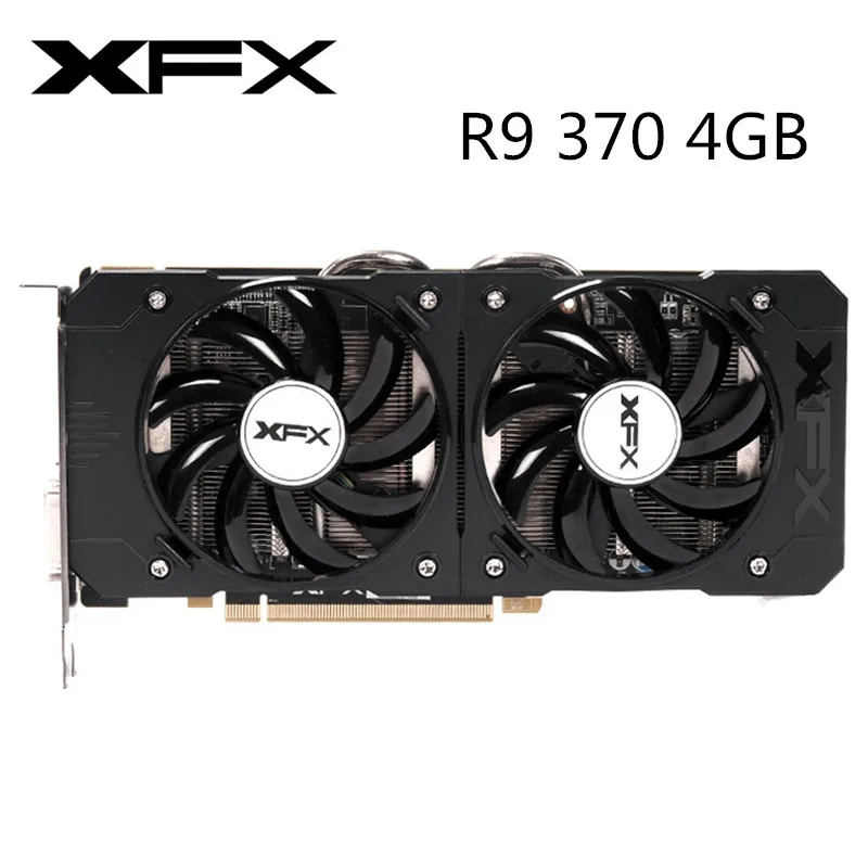 Оригинальная видеокарта XFX R7 R9 370 4 Гб AMD Radeon R7 R9 370X 4 Гб графический экран карты GPU Настольный ПК PCI E игровая карта Видеокарта