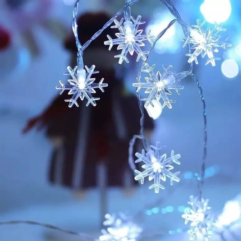 thumbnail image 2 of Guirnalda de luces LED con forma de copo de nieve, decoración para el árbol de Navidad, regalo de Navidad, Feliz Año Nuevo 2021, 2 of 5