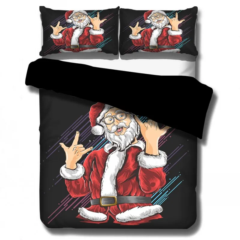 Комплект постельного белья с рисунком Санта Клауса и лося для маленьких мальчиков и девочек; Рождественский подарок; пододеяльники; наволочки; одеяло; Покрывало; постельное белье - Цвет: Christmas 3