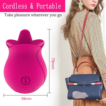 Rose Shape Vagina Tongue Licking Vibrator Intimate Good Nipple Oral Licking Clitoris Stimulation Powerful Sex Toys for Women 4