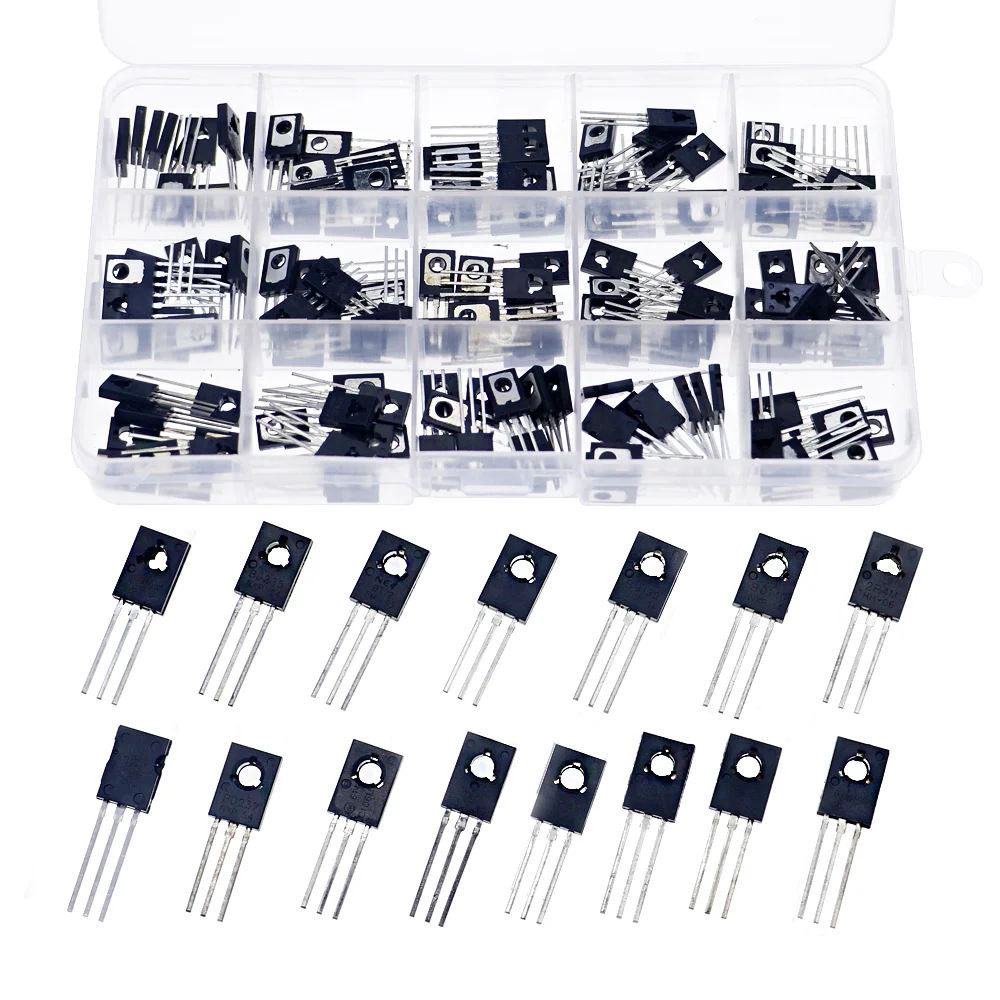 TO-126 Transistor Assortment Kit pack B772 D882 BD139 BD140 C106 D669 B649 D237 D238 13003 BD136 BD235 BD438 BT134 2P4M 150pcs