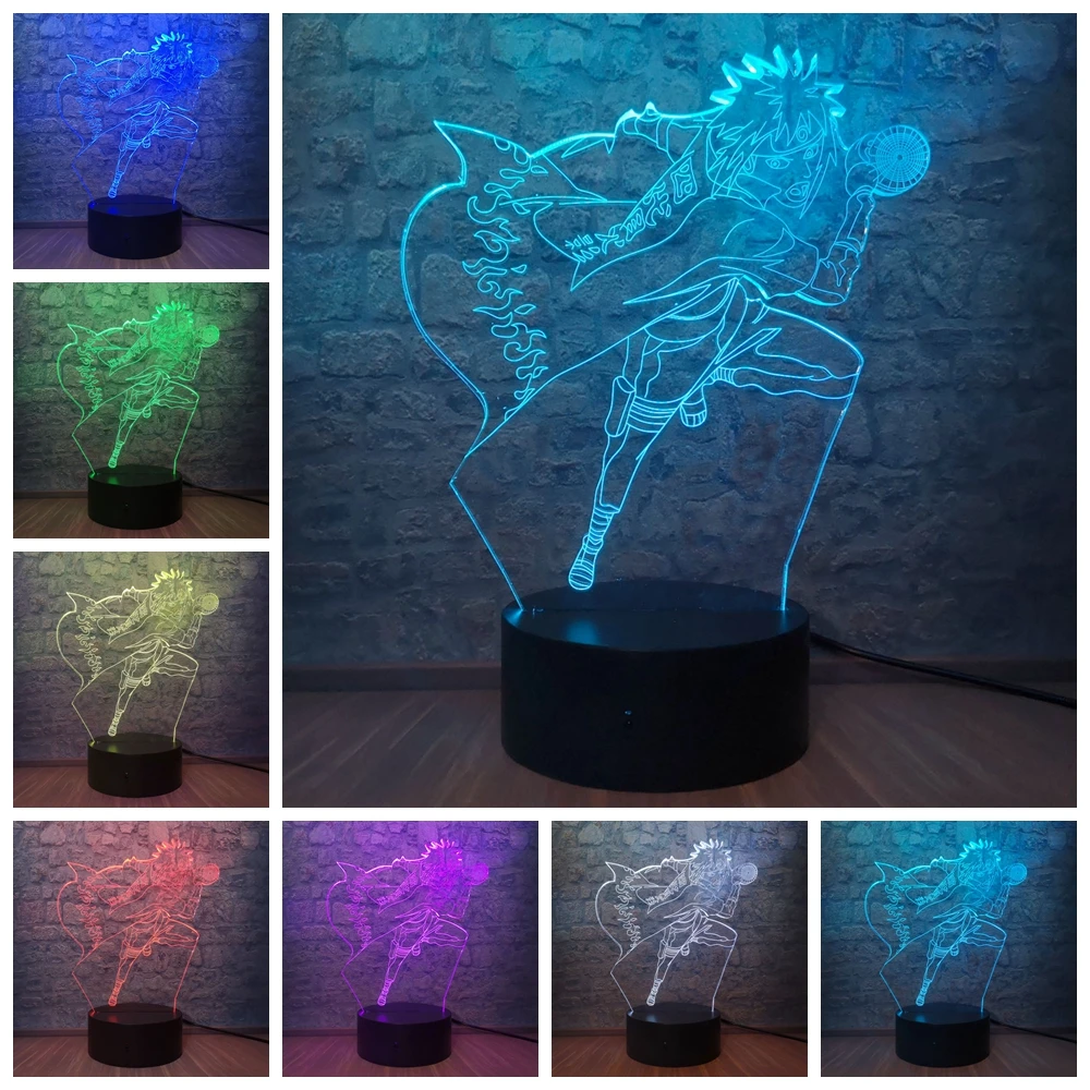 Generic Naruto Night Light 7 Color Change Led Touch Table Lamp Team