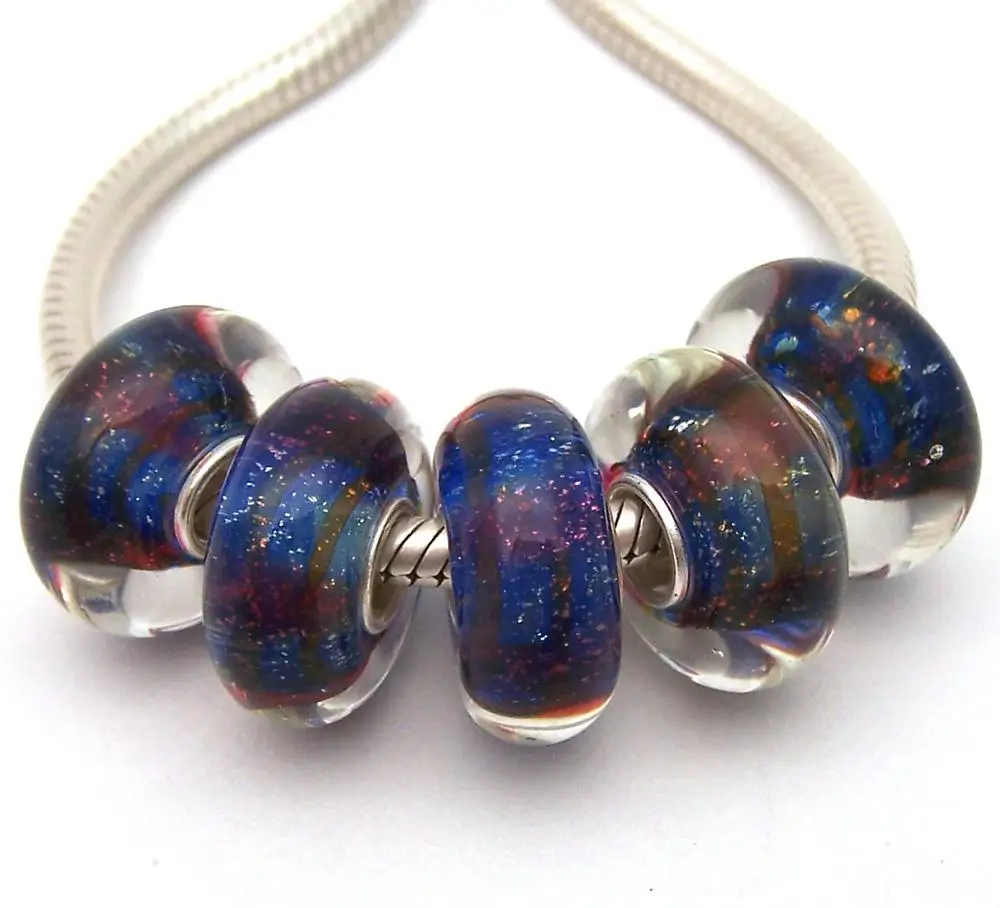JGWGT 991 5X 100% Authenticity S925 Sterling Silver Beads Murano Glass beads Fit European Charms Bracelet diy jewelry Lampwork | Украшения