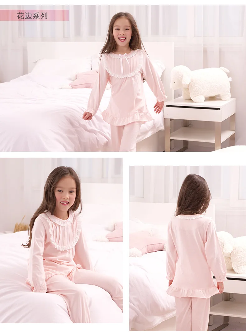 para Meninas Pijamas Primavera e Outono Roupa de Dormir Algodão Manga Longa Criança Crianças Pijamas Meninas Roupas Infantis 13 Cheap Conjuntos de pijama