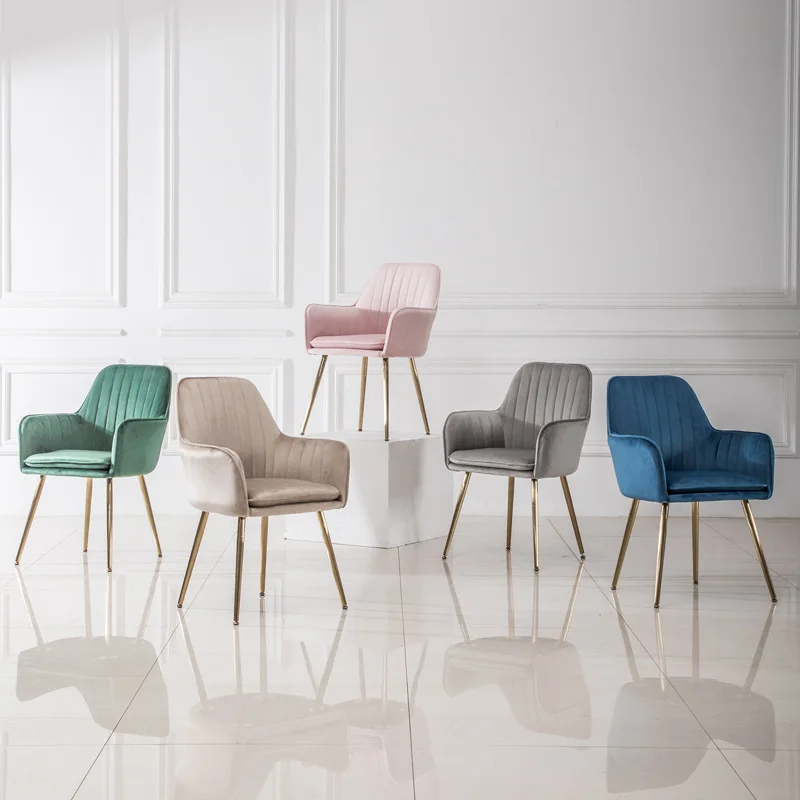 Tanio Nordic Plus aksamitne krzesło do jadalni różowe krzesło nowoczesne