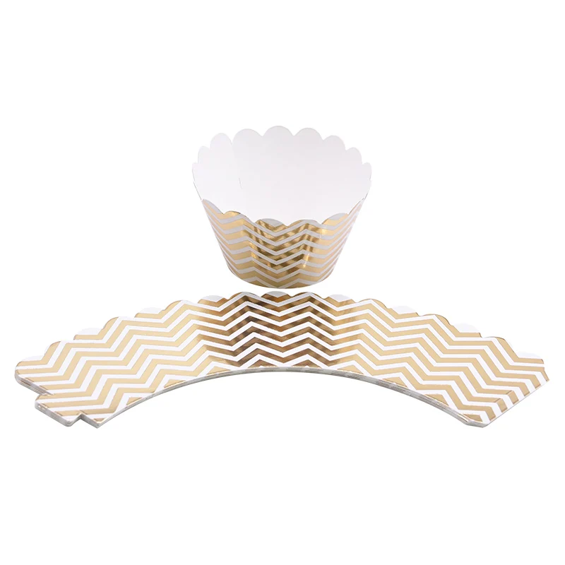 1set Gold Stripe Disposable Tableware Plate Cup Napkins Straw Baby Shower Birthday Party Decoration Wedding Home Supplies