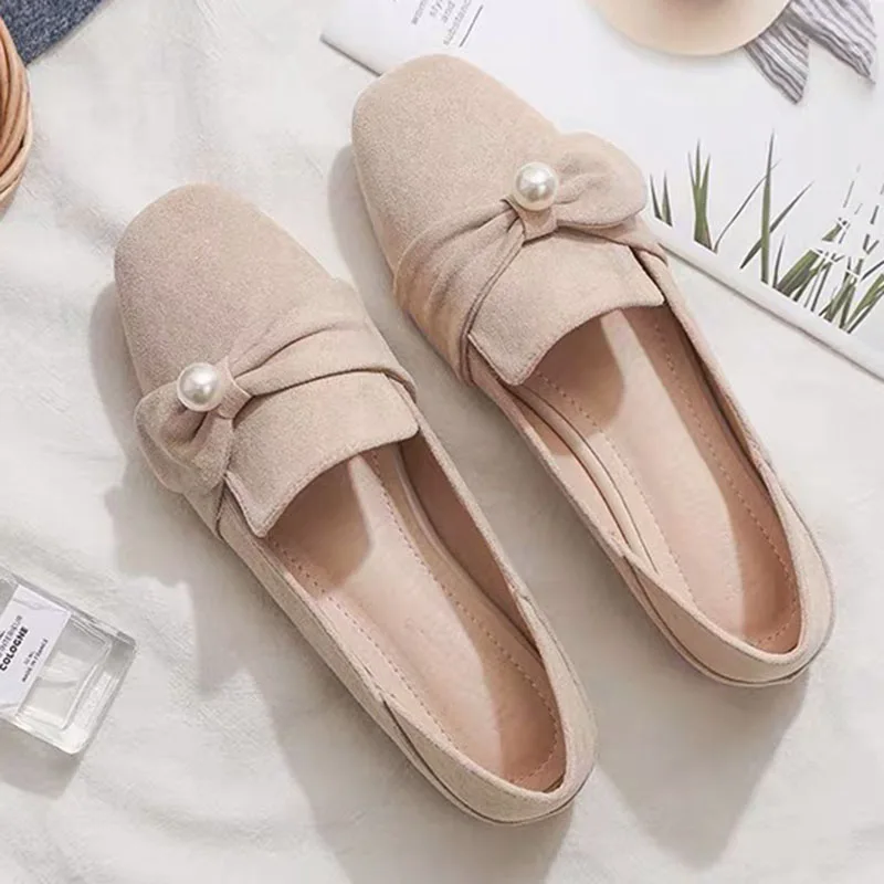 Mocasines con nudo de mariposa para mujer, alpargatas femeninas elegantes con punta zapatos aterciopelados de bailarina, 2022 - AliExpress Calzado
