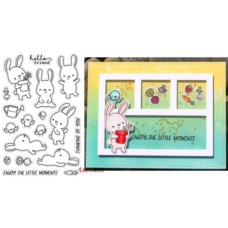 Transparent Clear Stamps Naughty Lovely Rabbit Little Bird Artistic Word For DIY Scrapbooking Cards Crafts 2019 | Дом и сад