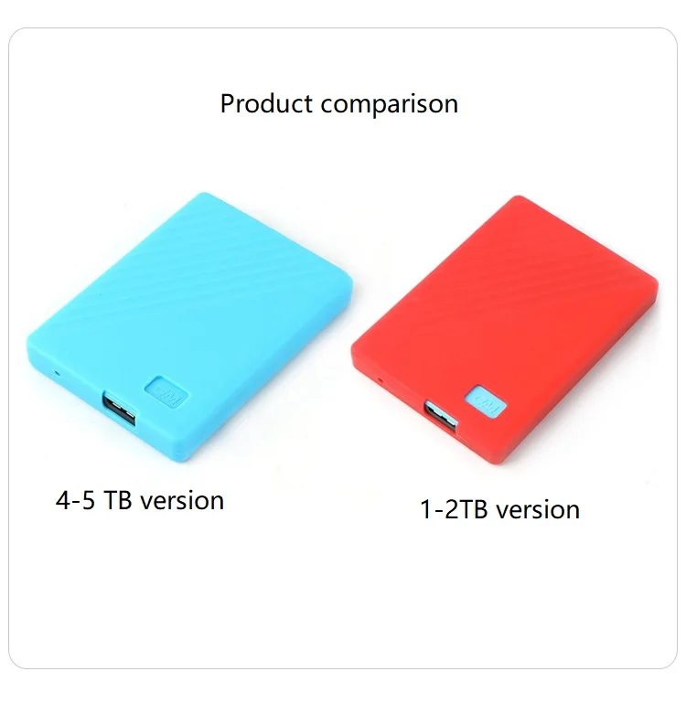 Hard Drive Case Portable Hard Drive Soft Silicone Cover Protect Sleeve skin Case for WD 1TB 2TB 4TB 5TB My Passport Portable Hard Drive Bag Hard Drive Box Electronic Accessories Case Digital Accessories Bag
