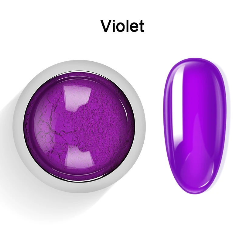 1 коробка Неон фосфор блеск для ногтей порошок дизайн ногтей флуоресцентный Пигмент Блеск для ногтей 8 цветов дизайн ногтей DIY голографические маникюрные советы - Цвет: Violet