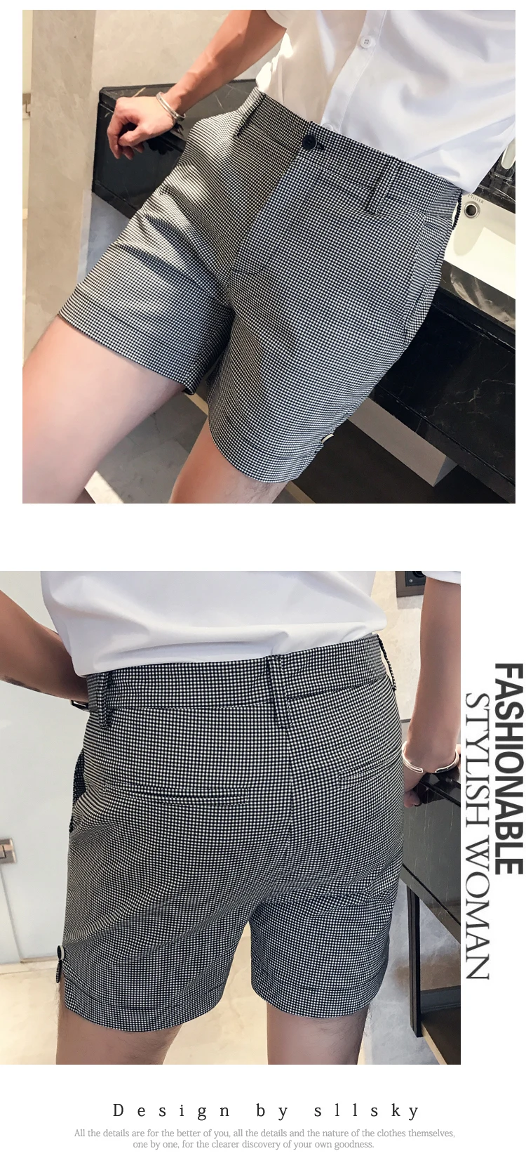 Шорты Mannen Britse Stijl Toevallige Heren облегающие шорты Уличная клетчатая одежда Korte Hombre Korte Masculino 3XL-M Zomer Kleding