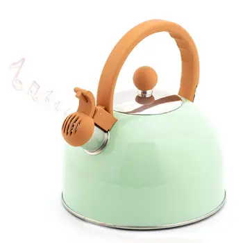 

New Stainless Steel Whistling Tea Kettle Food Grade Tea Pot With Heat-Proof Handle Stovetop Suitable For All Heat Kitchen Tools