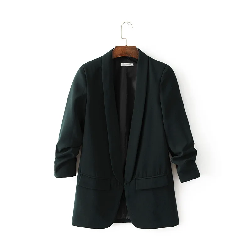 

2017 Europe And America Fashion New Style-Crimping Solid Color Suit Jacket Women's a Generation of Fat W5852