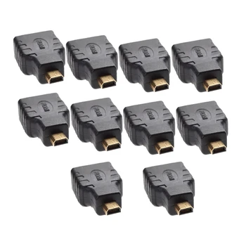 

10Pcs HDMI Type-A Female to Mini HDMI Type-D Male Adapter Gold Plated Connector Converter HDMI Adapter