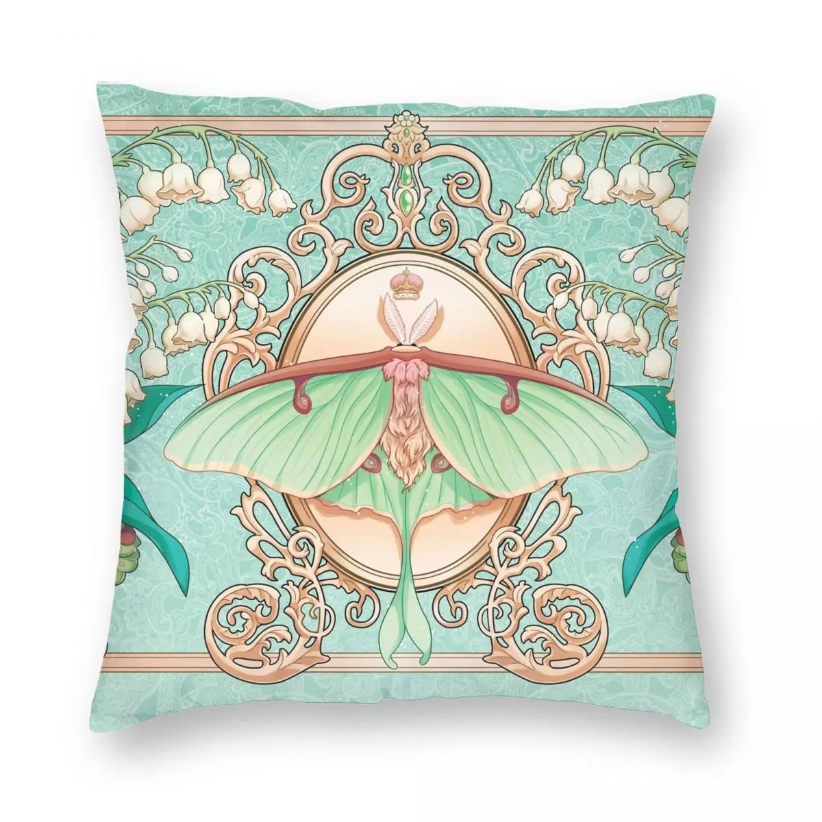 

Квадратный чехол Moon Moth для подушки, полиэстеровый льняной бархатный креативный декоративный чехол на молнии для диванной подушки