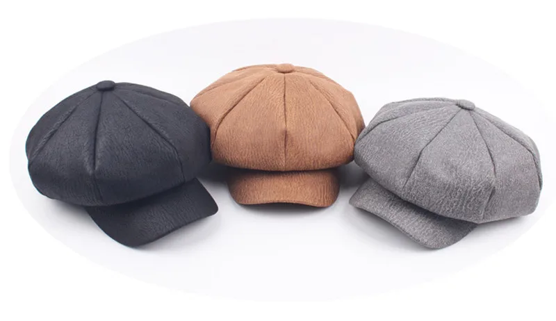 SILOQIN Snapback Новая модная кепка газетчика из искусственной кожи для мужчин осень-зима элегантная женская восьмиугольная кепка для отдыха брендовая шапка