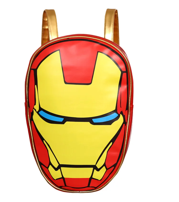 

The Avengers Iron Man Captain America Laptop Unisex Cosplay Backpack PU Leather Computer School Shoulder Bag Cosplay Prop