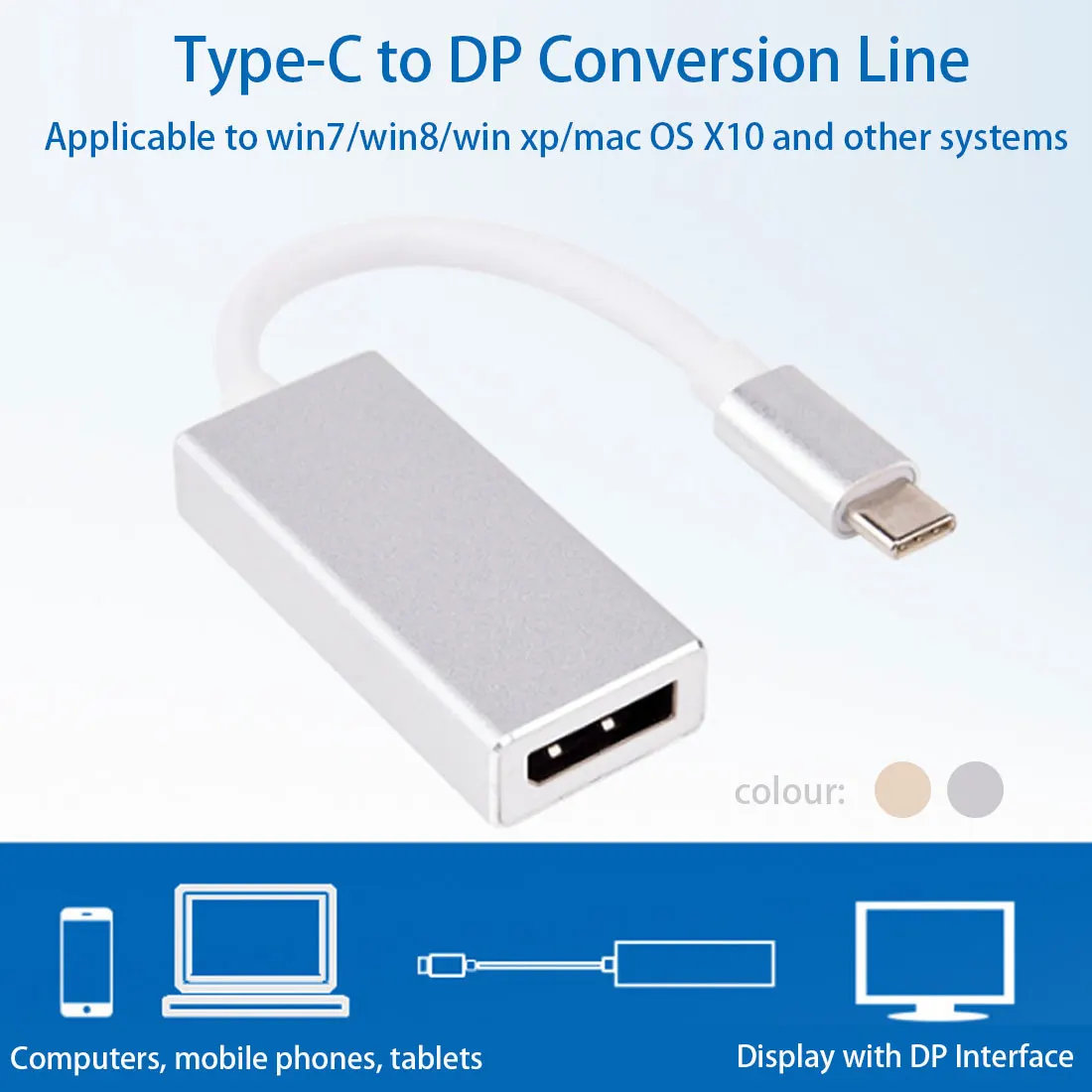 USB 3,1 type-c для отображения порта usb-адаптер, кабель C в DP конвертер для Macbook LG для Thunderbolt 3 порта ноутбука ПК планшета