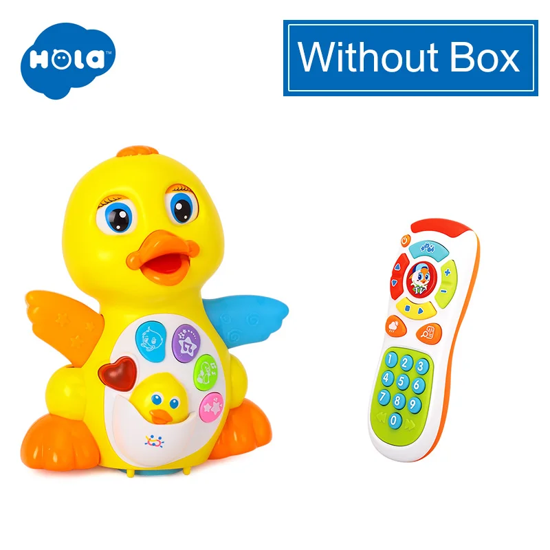 HOLA 808 музыкальная игрушка с желтой уткой, обучающая игрушка для детей 1 год, подарок на Рождество для маленьких девочек и мальчиков - Цвет: WITHOUT BOX