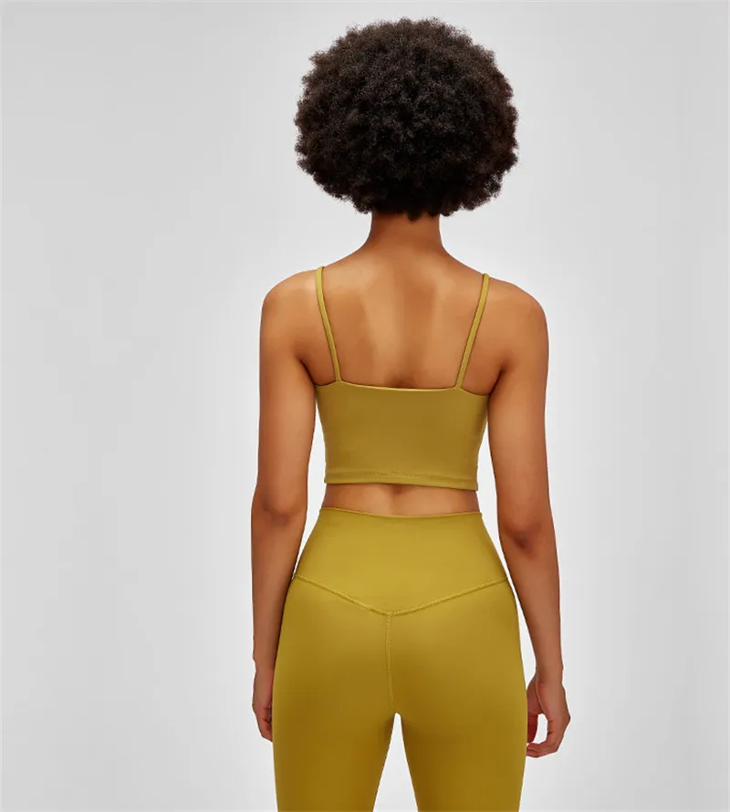 Solid Color Lulu Sport Tank Top Women Fitness Bra Yoga Vest No Rims With Chest Pad Butter Soft Beauty Back Half Sling Gym Clothe Solid Color Lulu Sport Tank Top Women Fitness Bra Yoga Vest No Rims With Chest Pad Butter Soft Beauty Back Half Sling Gym Clothe