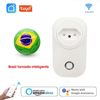 

Smart Plug WiFi Power Socket 16A Brazil BR Standard With Energy Monitor Tuya APP Control Works With Google Assistant Alexa