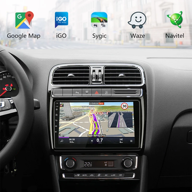 " 2 Din 2+ 32 ГБ Android сенсорный экран автомобиля радио gps навигация Авто аудио стерео плеер для Volkswagen Polo AHD RDS+ DSP FM/AM