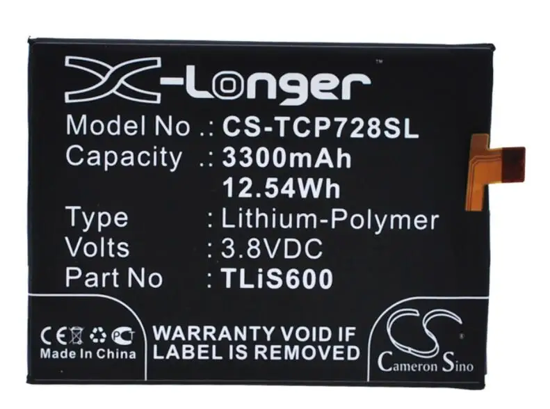Cameron sino 3300 мАч батарея для ALCATEL One Touch Flash Plus OT-7054 OT-7054T TLiS600 для TCL 3N I718M M2L M2M M2U P728M