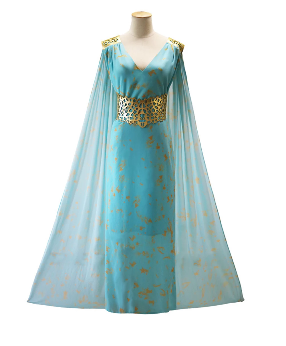 VEVEFUANG Daenerys targaryen Игра престолов косплей костюм черный белый зеленый синий cos платье fantasia парик модное женское платье