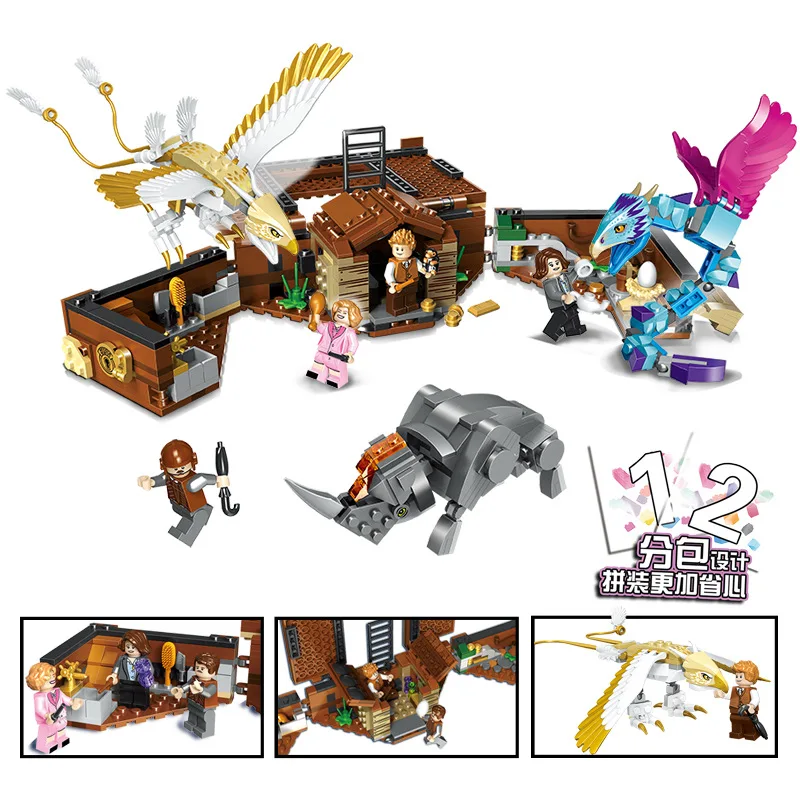 

720PCS 75952 Legoinglys Harry-Series Magic Suitcase Building Blocks Bricks Fantastic Beasts Kids Toys Christmas Gifts