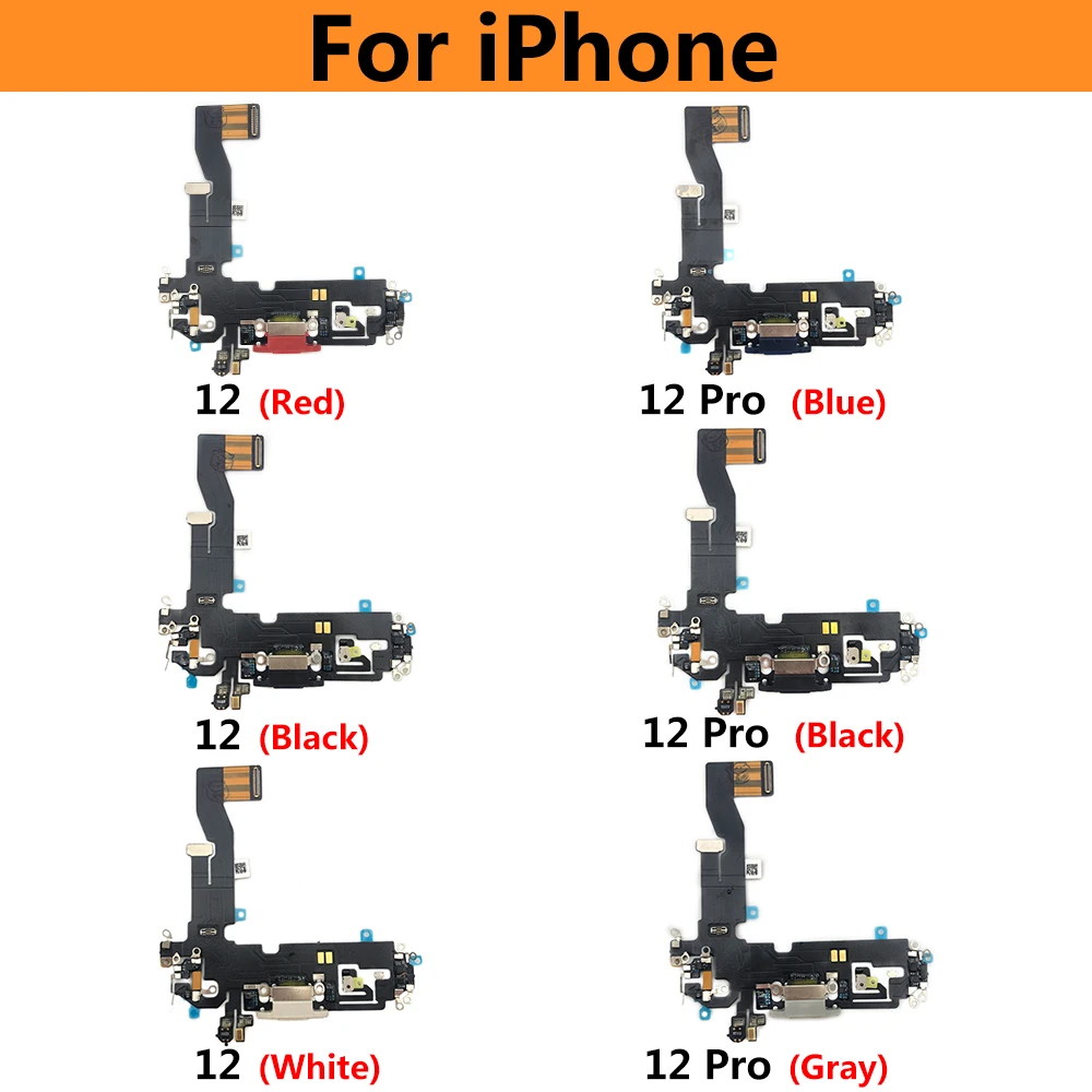 For Iphone 12 Dock Connector Micro Usb Charger Charging Port Flex Cable Board With Microphone Replacement Part For Iphone 12 Pro Mobile Phone Flex Cables Aliexpress