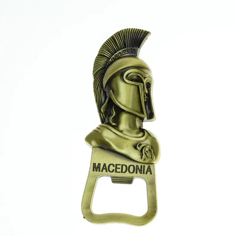 

Retro creative Roman gladiator helmet refrigerator sticker multi-function bottle opener personality metal beer driver pendant