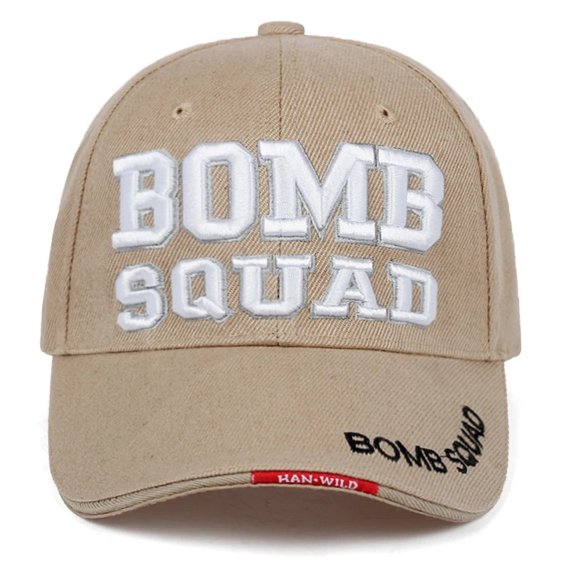 Новая бейсбольная кепка с вышитыми буквами BOMB SQUAD, модные кепки в стиле хип-хоп с 3D вышивкой, мужские спортивные кепки из хлопка, регулируемая солнцезащитная Кепка