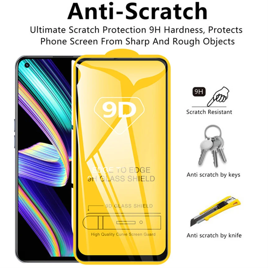 6-in-1 9D Screen Protectors for Realme GT 5G Neo 6 7 8 Pro Camera Lens Film for Realme 8i X2 Pro XT Narzo 30 Neo 2 C21 9i Glass