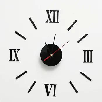 

Modern Silent NonTickingDIY Interior Roman Digital Wall Clock Wall Clock 3D Sticker Home Mirror Effect 4 Style 3D Wall Stickers