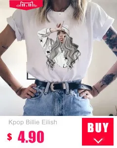 Billie Eilish Футболка женская мужская одежда топы футболки Модная Футболка Повседневная с круглым вырезом короткие женские унисекс подростковые футболки