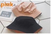 pink Мужская шляпа весна и лето Двусторонняя шляпа рыбака с плоским верхом Корейская повседневная мужская и женская шляпа котелок пара Студенческая шляпа - Цвет: pink