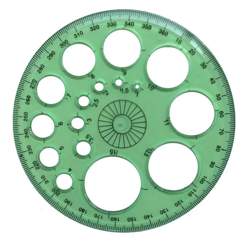 4 pcs green 4 шт. канцелярские товары 360 градусов круглая линейка Прозрачный шаблон Круг пэчворк ног офис и школа проектирование поставок линейки - Цвет: 4 pcs green