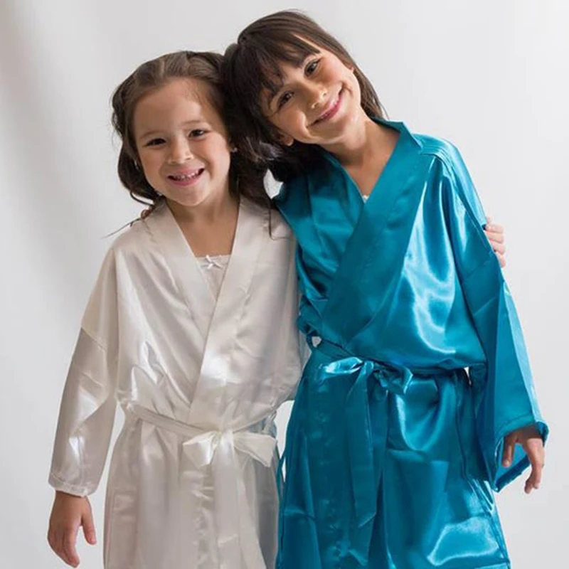 Women sleepwear, sleepwear pajamas: birthday girl & mother of birthday girl robe satin toddler baby women princess spa party favor ladies dressing gift kimono robes