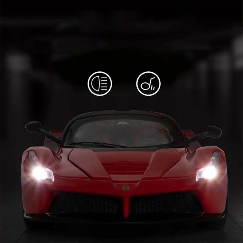1:24 Laferrari Alloy Sports Car Model Diecasts Metal Toy Vehicles Car Model Simulation Sound Light Collection Kids Gift 4