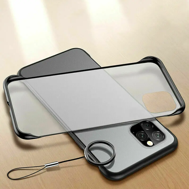 

Hot Sale Ultra Thin Frameless Matte Cover Case with Finger Ring for iPhone 11/11 Pro Max