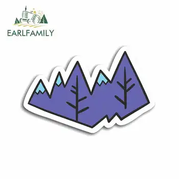 

EARLFAMILY 13cm x 8.3cm for Cool Mountain Ski Snowboard Funny Car Stickers Vinyl Sunscreen RV VAN Fine Decal JDM Car Accessories
